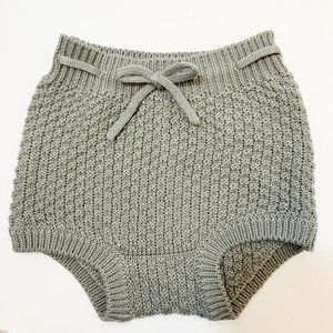 Quincy Mae Knit Tie Bloomer Dusty Blue 12-18m